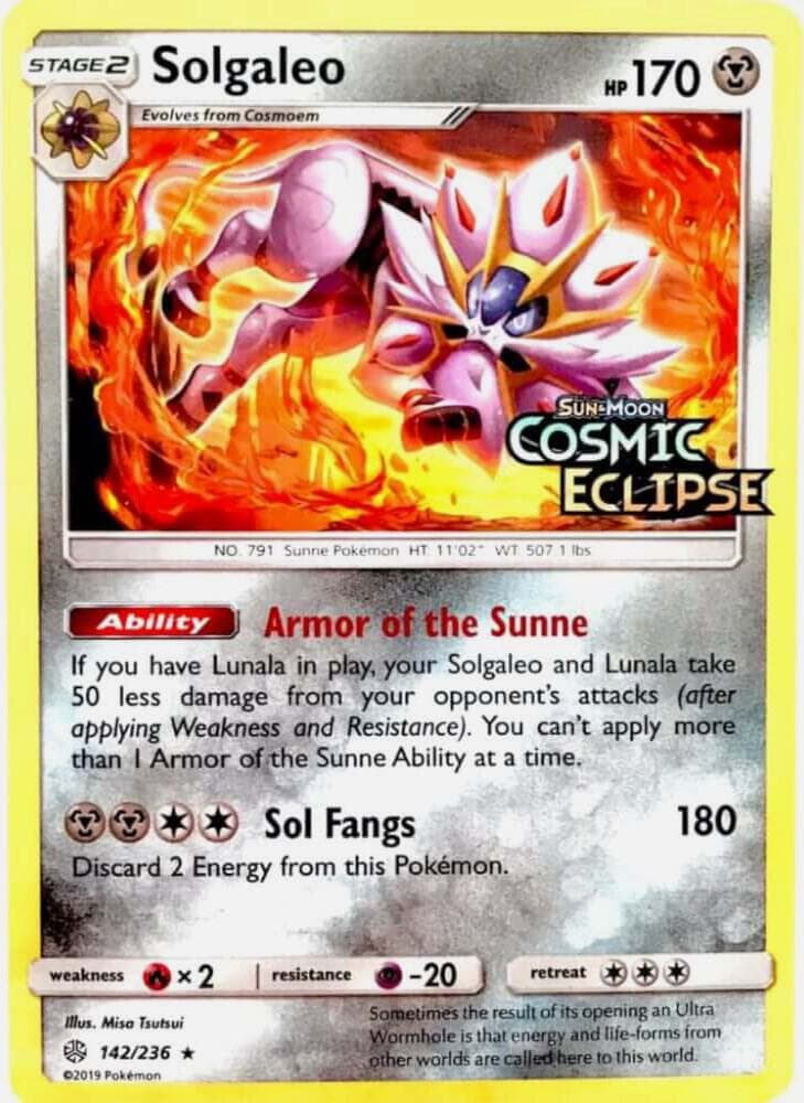 Solgaleo 142 236 Cosmic Eclipse Stamped