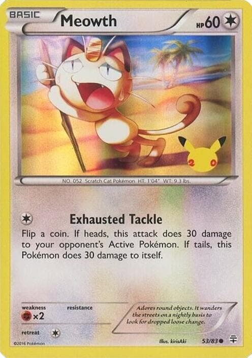 Meowth 53 83 20th Anniversary