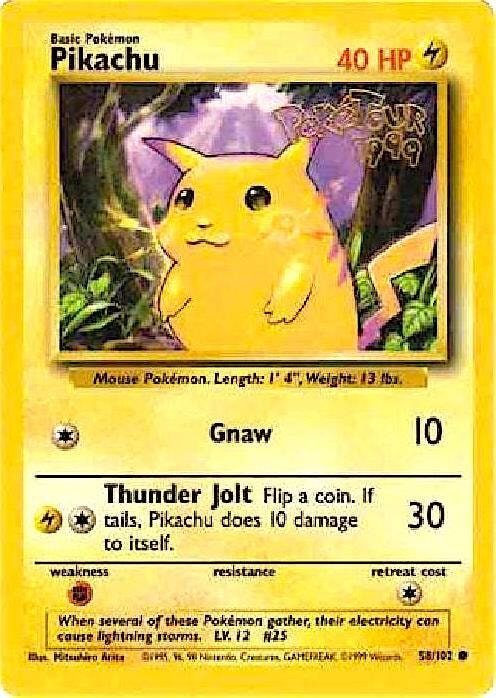 Pikachu 58 102 PokeTour 1999