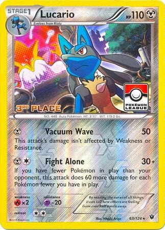 Lucario 63 124 Pokemon League 3rd Place