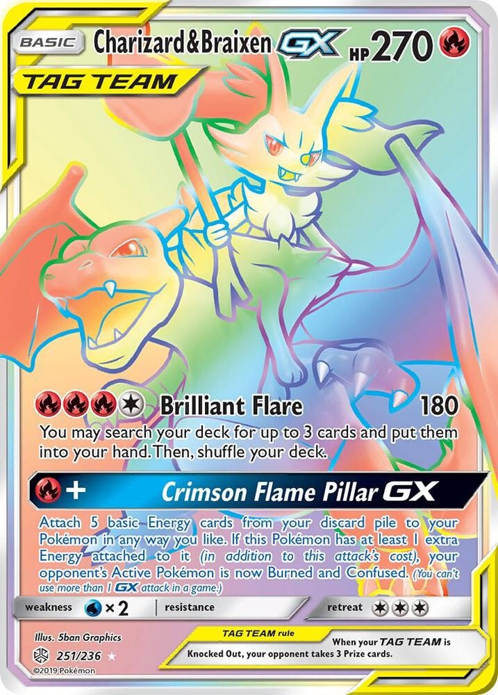 Charizard and Braixen GX Secret