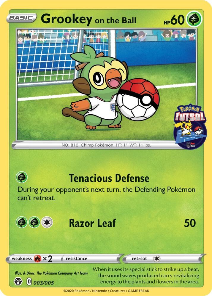 Grookey on the Ball 003 005 Pokemon Futsal