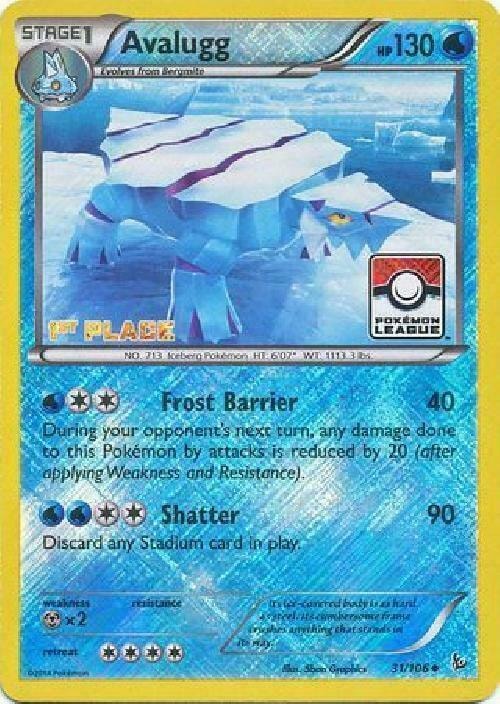 Avalugg 31 106 Pokemon League 1st Place