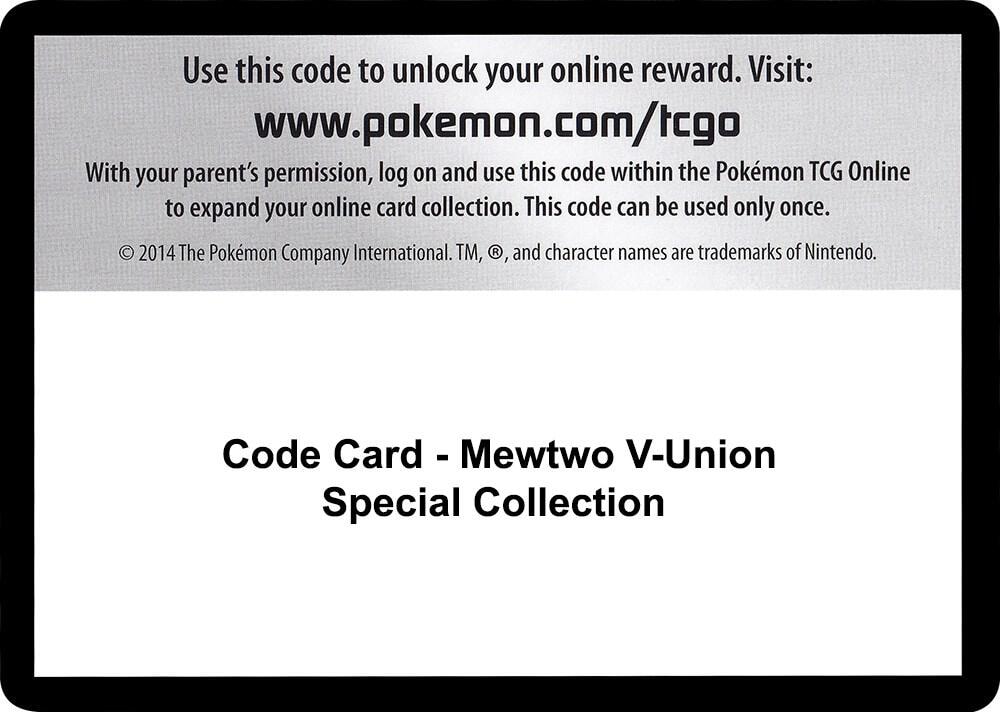 Code Card Mewtwo V UNION Special Collection