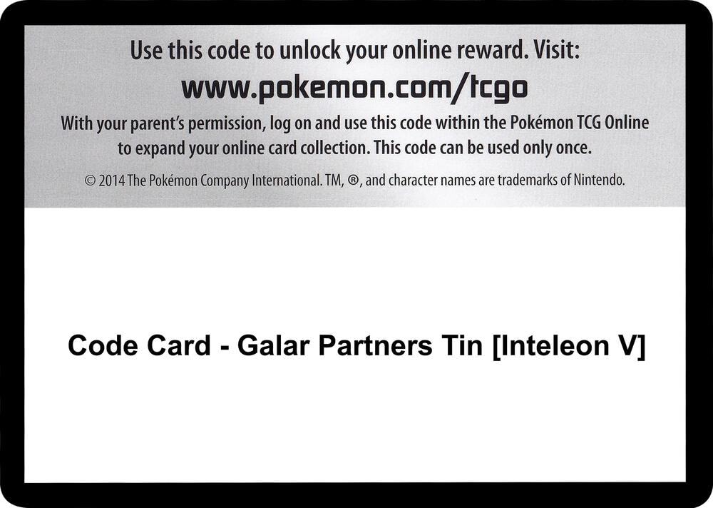 Code Card Galar Partners Tin Inteleon V