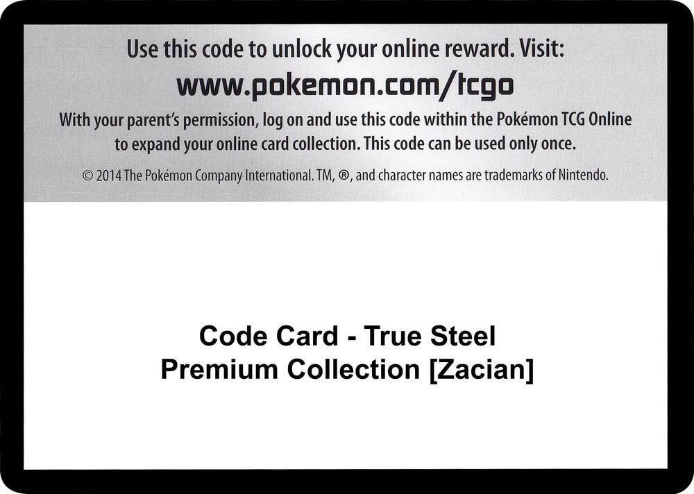 Code Card True Steel Premium Collection Zacian