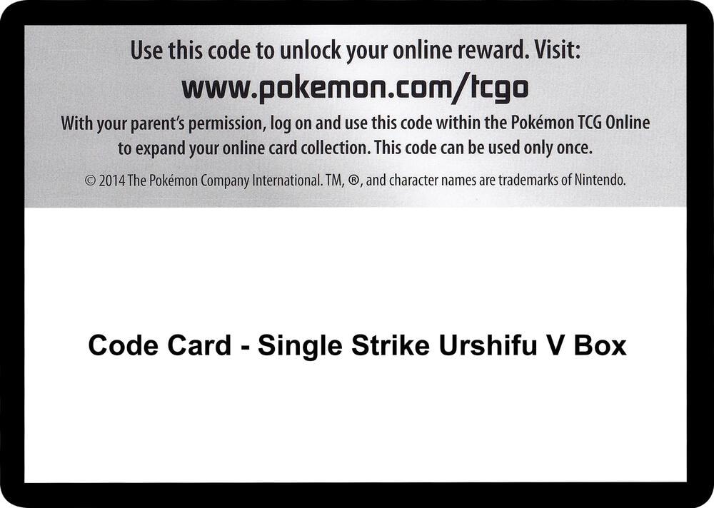 Code Card Single Strike Urshifu V Box
