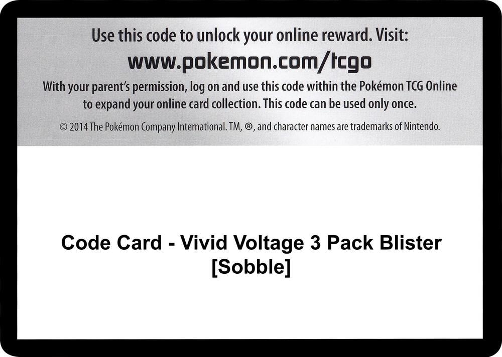 Code Card Vivid Voltage 3 Pack Blister Sobble