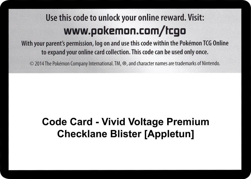 Code Card Vivid Voltage Premium Checklane Blister Appletun