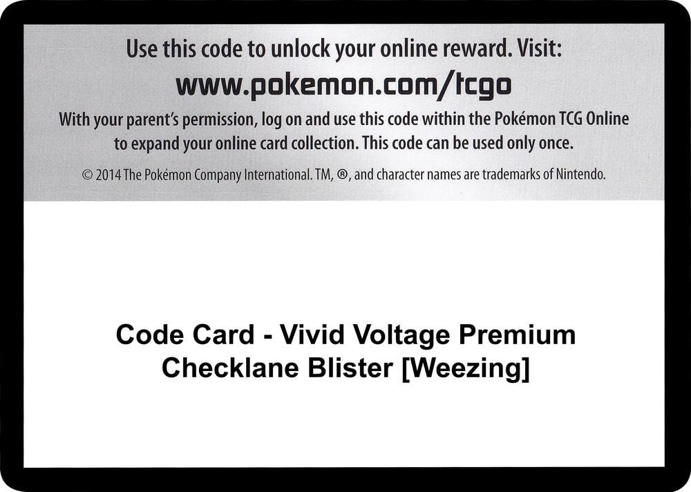 Code Card Vivid Voltage Premium Checklane Blister Weezing