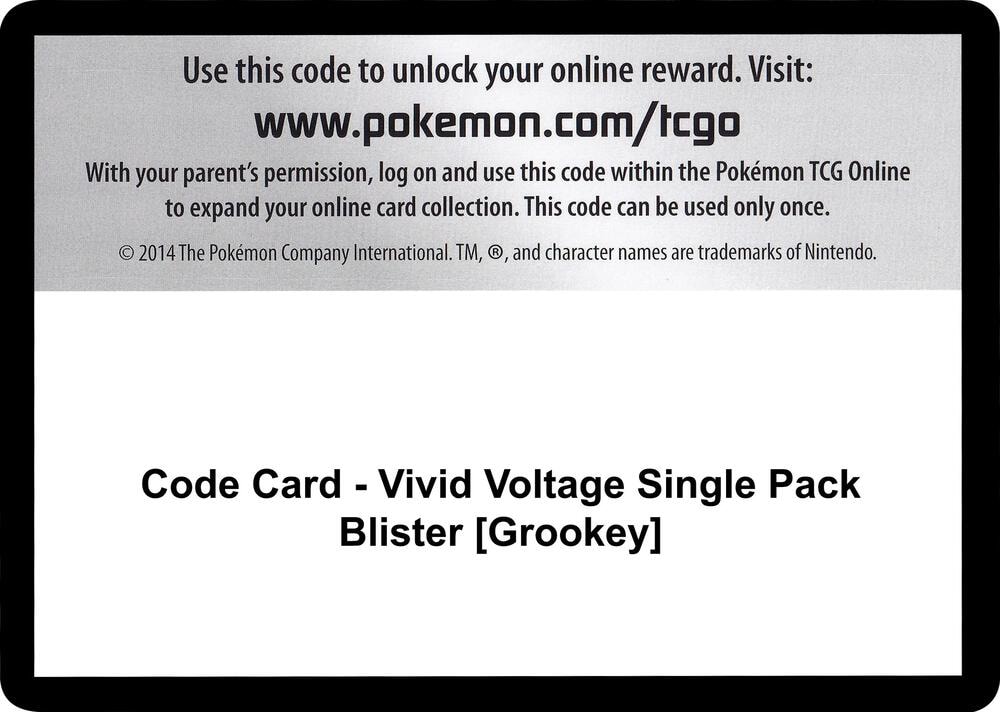 Code Card Vivid Voltage Single Pack Blister Grookey