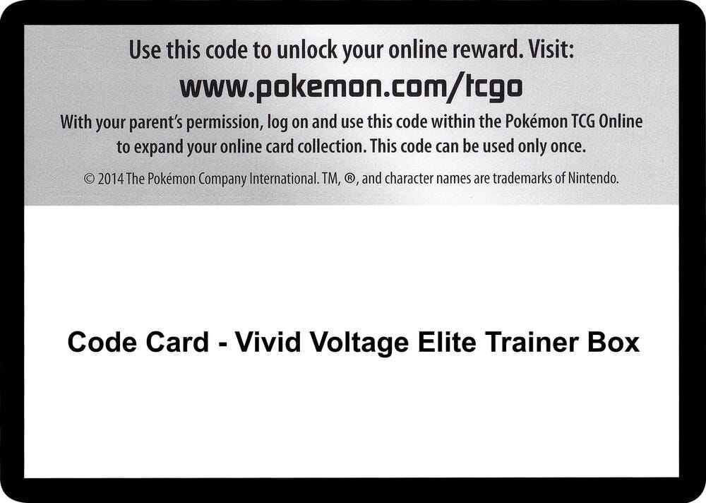 Code Card Vivid Voltage Elite Trainer Box