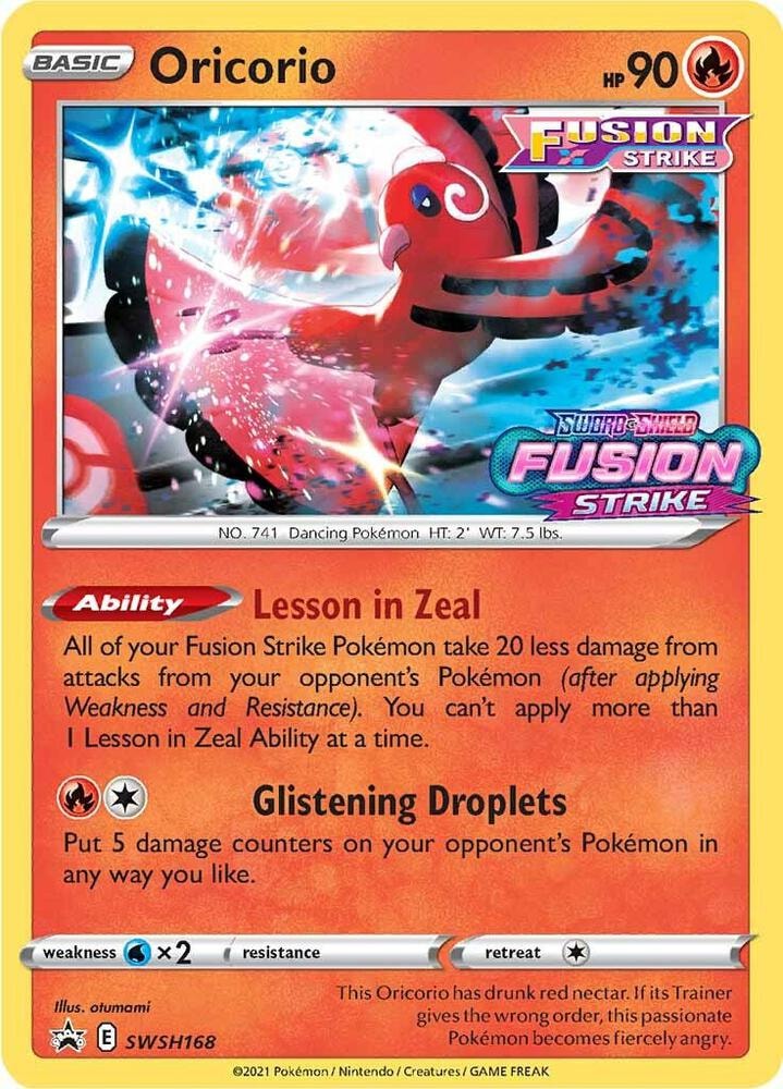 Oricorio SWSH168 Prerelease