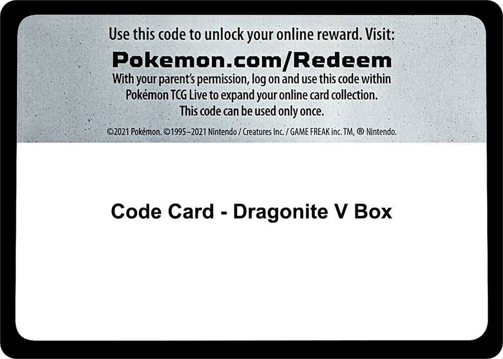 Code Card Dragonite V Box