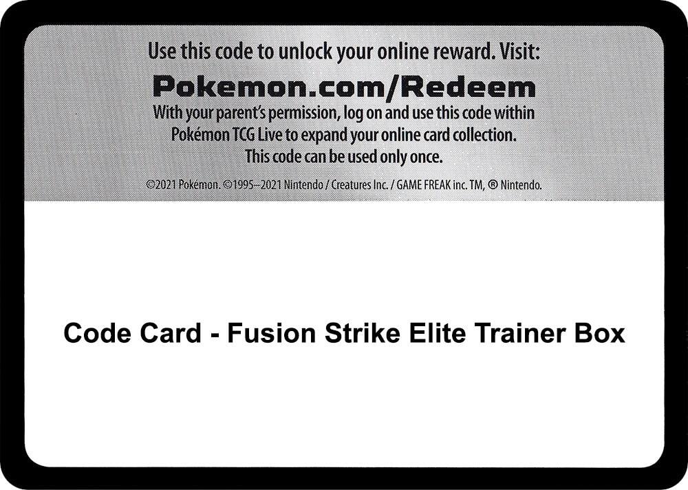 Code Card Fusion Strike Elite Trainer Box