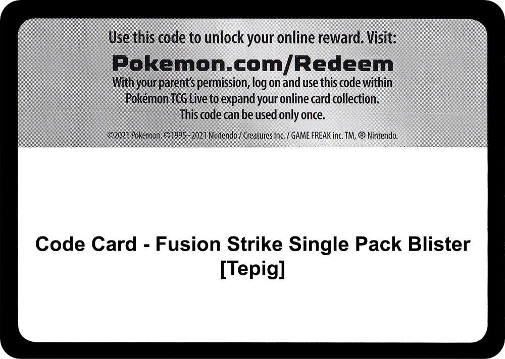 Code Card Fusion Strike Single Pack Blister Tepig