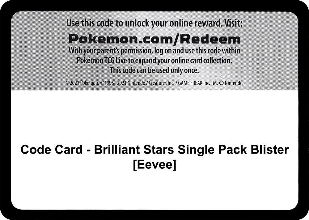 Code Card Brilliant Stars Single Pack Blister Eevee