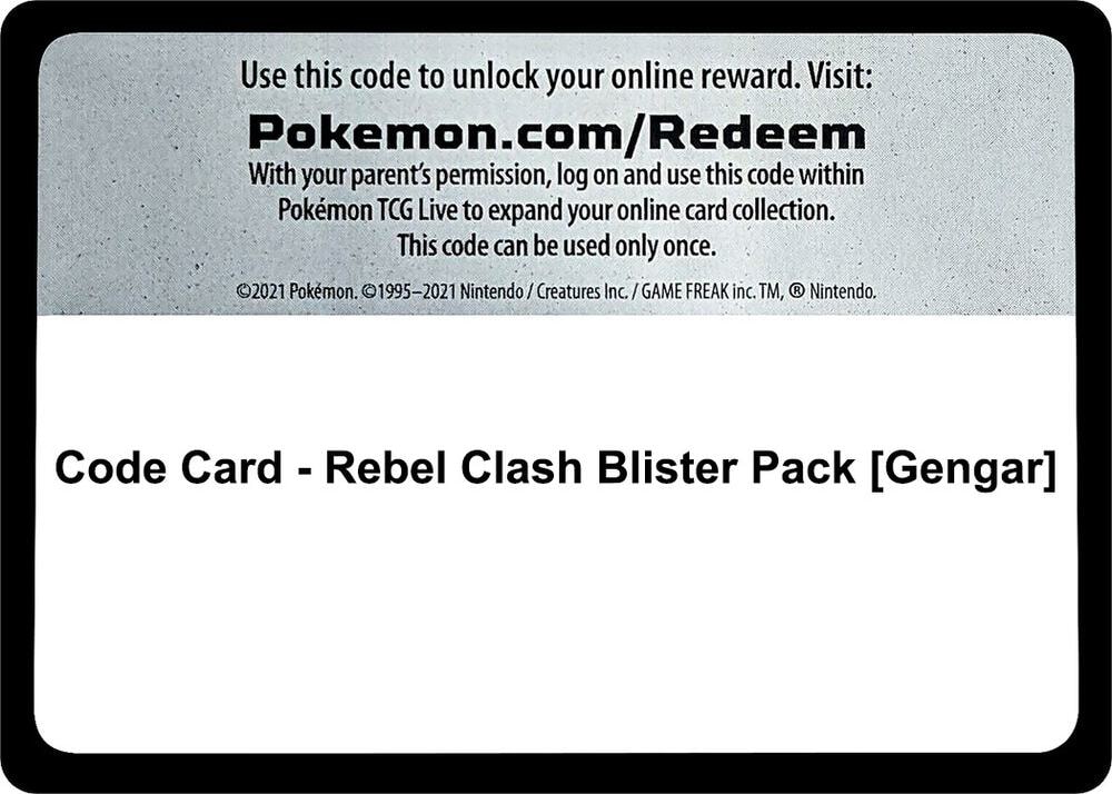 Code Card Rebel Clash Blister Pack Gengar
