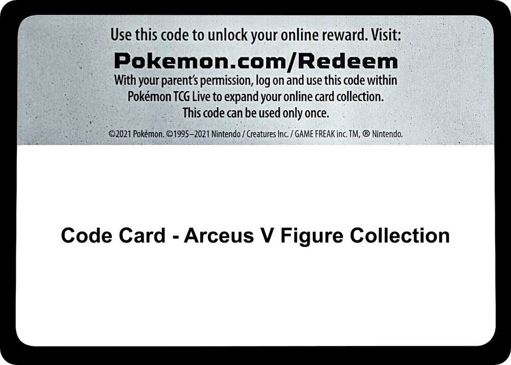 Code Card Arceus V Figure Collection