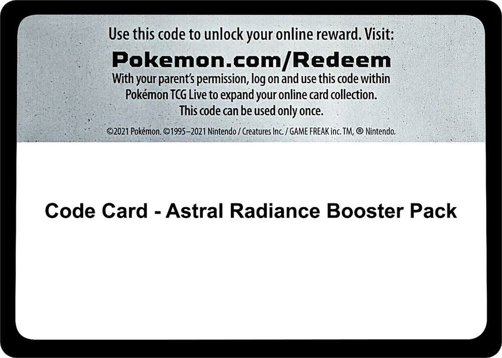 Code Card Astral Radiance Booster Pack
