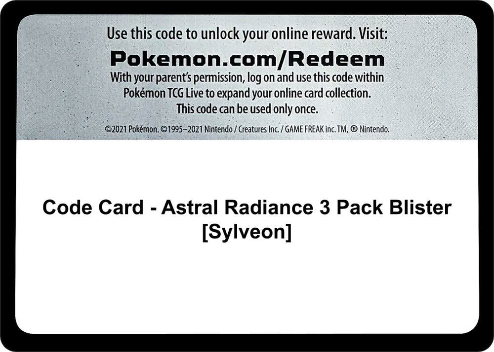 Code Card Astral Radiance 3 Pack Blister Sylveon