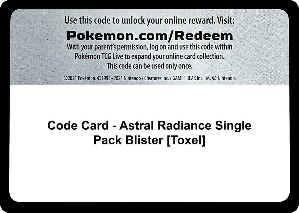 Code Card Astral Radiance Single Pack Blister Toxel