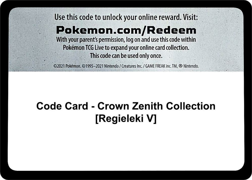 Code Card Crown Zenith Collection Regieleki V
