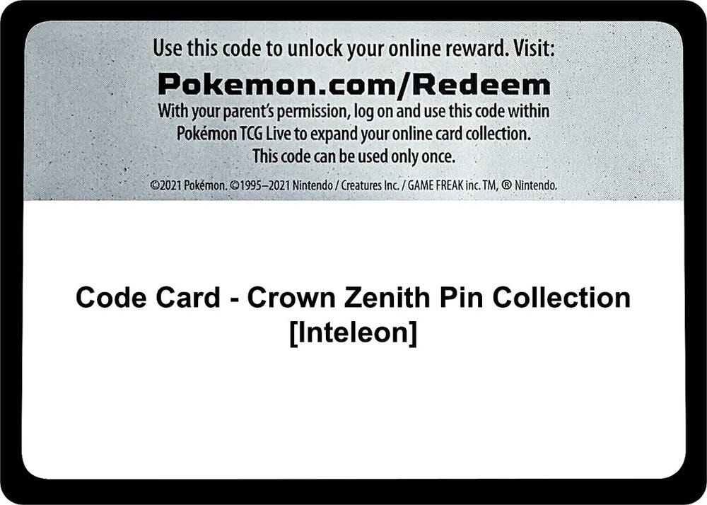 Code Card Crown Zenith Pin Collection Inteleon