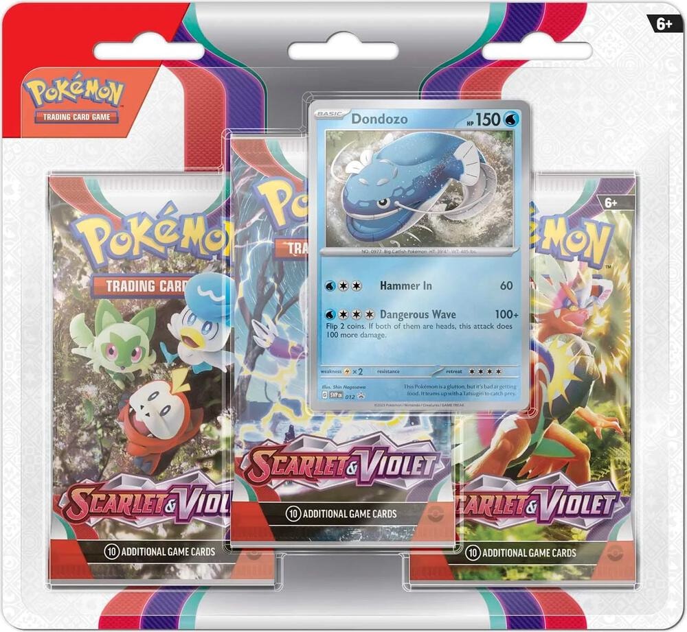 Scarlet and Violet 3 Pack Blister Dondozo