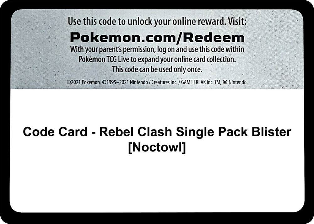 Code Card Rebel Clash Single Pack Blister Noctowl