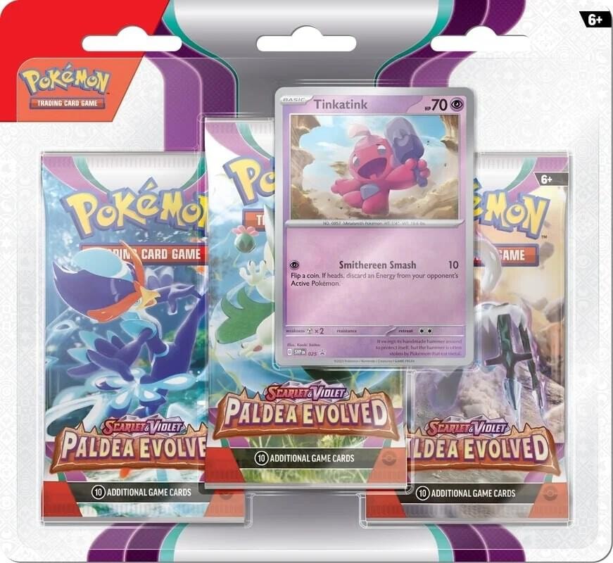 Paldea Evolved 3 Pack Blister Tinkatink
