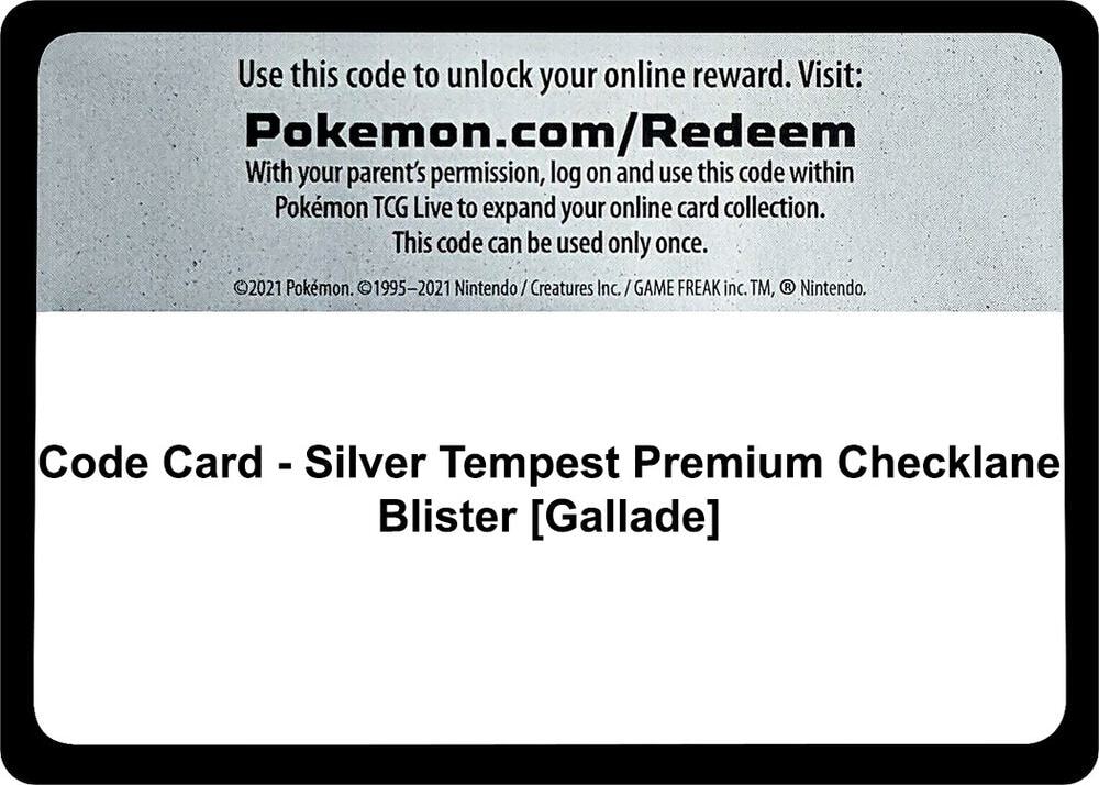 Code Card Silver Tempest Premium Checklane Blister Gallade