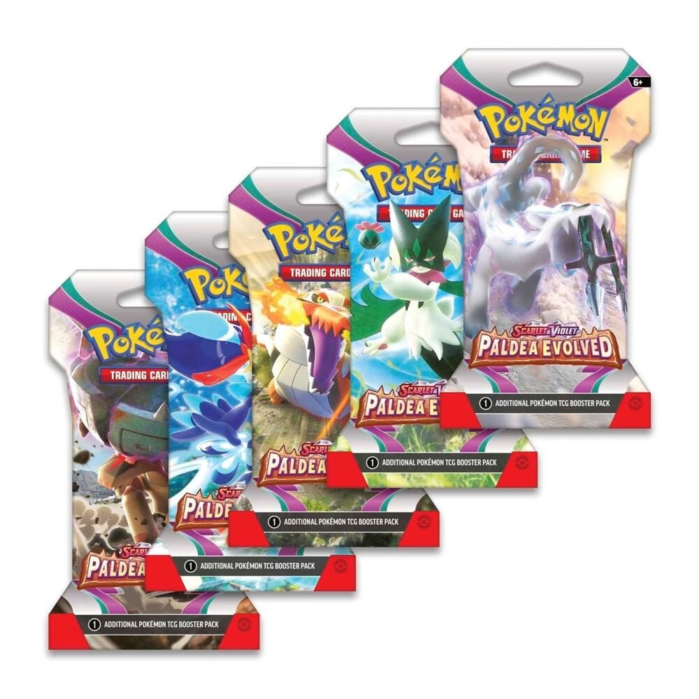 Paldea Evolved Sleeved Booster Pack Art Bundle Set of 5