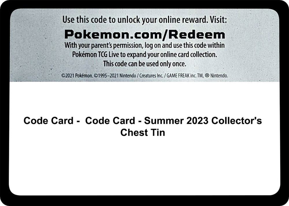 Code Card Summer 2023 Collectors Chest Tin