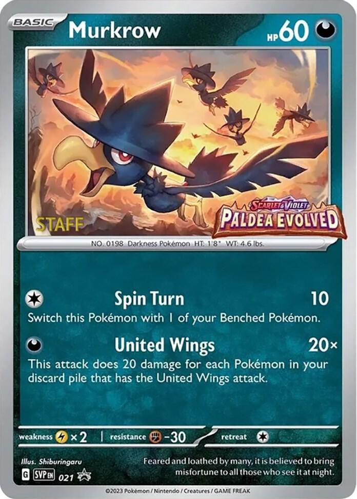 Murkrow 021 Prerelease Staff