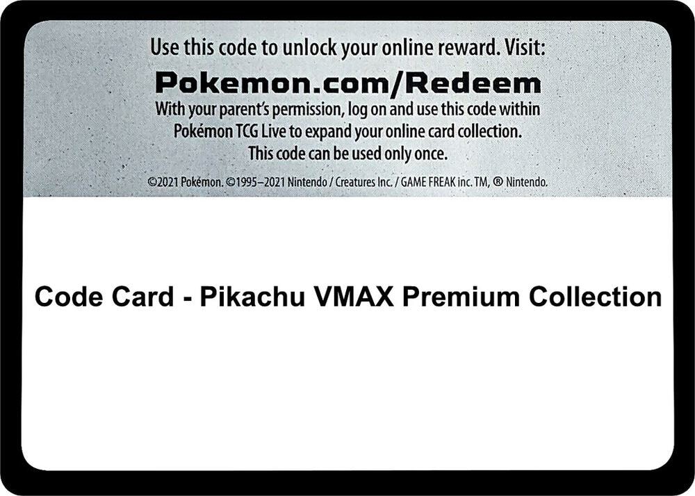 Code Card Pikachu VMAX Premium Collection
