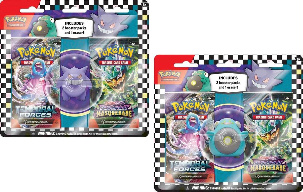 Pokemon TCG Back to School Eraser Blister 2024 Set of 2