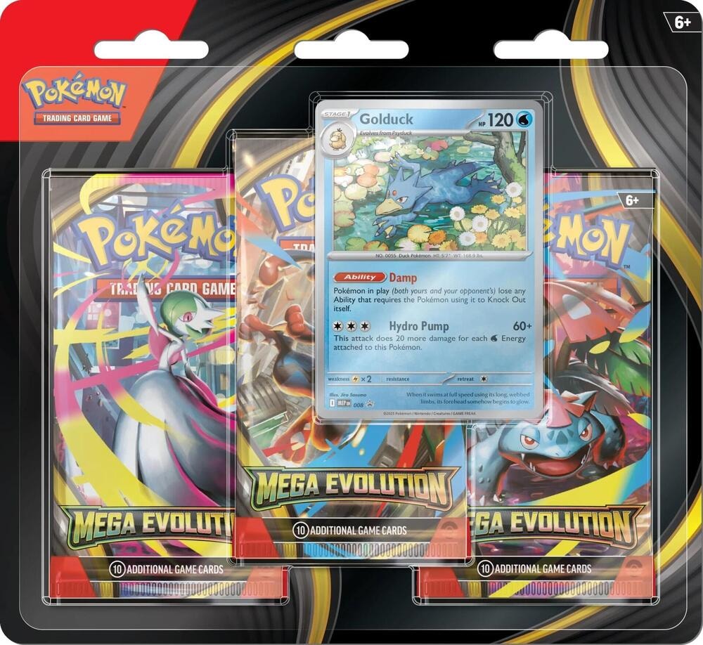 Mega Evolution 3 Pack Blister Golduck