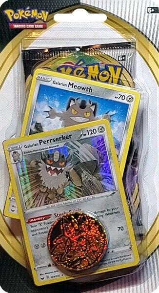 Sword and Shield Single Blister Pack Galarian Meowth and Galarian Perrserker