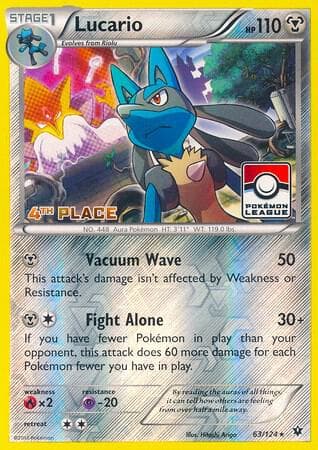 Lucario 63 124 Pokemon League 4th Place