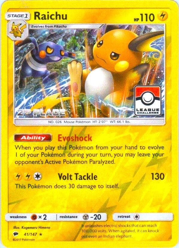 Raichu 41 147 League Challenge 2nd Place