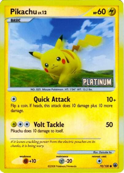 Pikachu 70 100 Platinum