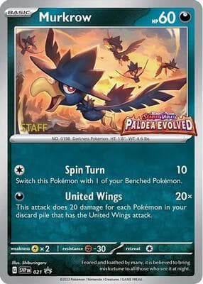 Murkrow 021 Prerelease Staff
