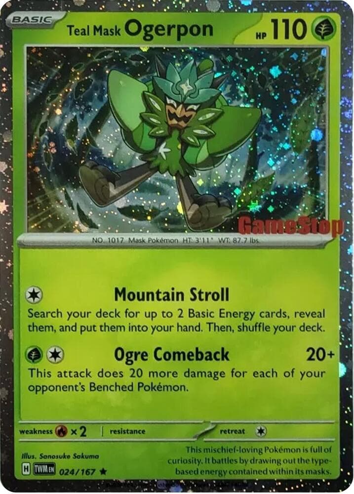 Teal Mask Ogerpon Cosmos Holo Gamestop Exclusive