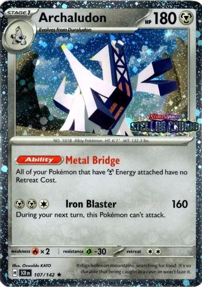 Archaludon 107 142 Cosmos Holo Stellar Crown Stamp