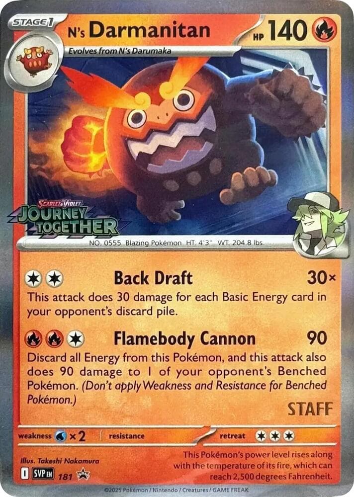 Ns Darmanitan 181 Prerelease Staff