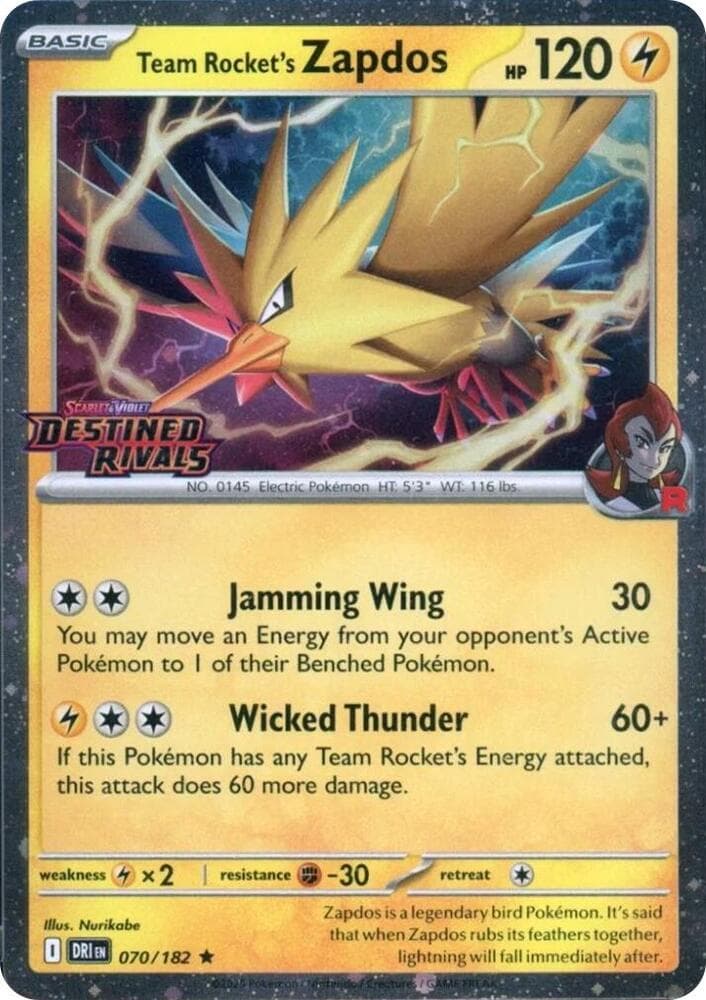 Team Rockets Zapdos Destined Rivals Stamp