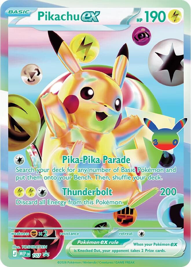 Pikachu ex 107 30th Celebration